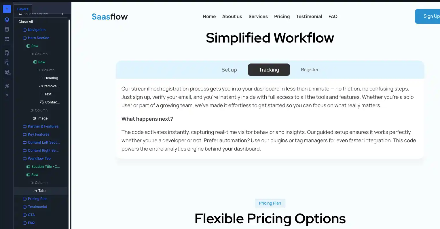 Saasflow Divi Website Tabs