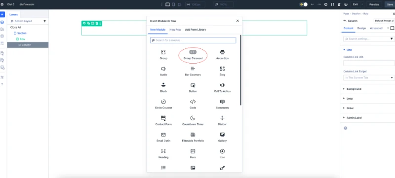 Divi Group Carousel Module