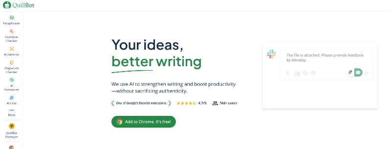QuillBot AI website review