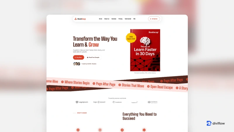 Book Leap - Divi 5 One Page Website Layout