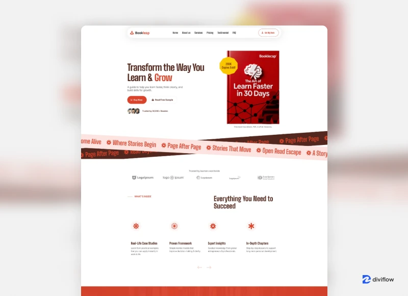 BookLeap Divi Website Layout
