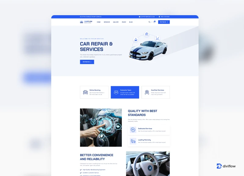 Carflow – Auto Repair Website Divi 5 Layout