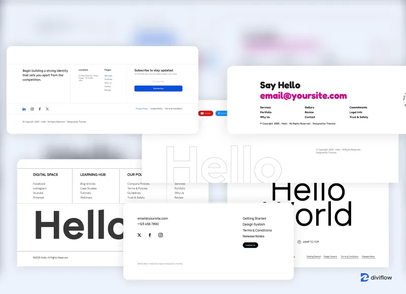 Hello – Divi 5 Footer Layout Pack