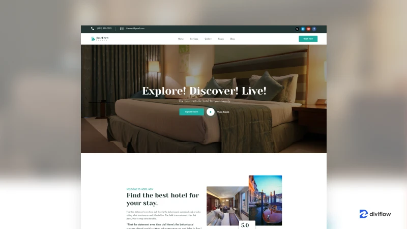 Hotel Flow – Divi 5 Website Layout