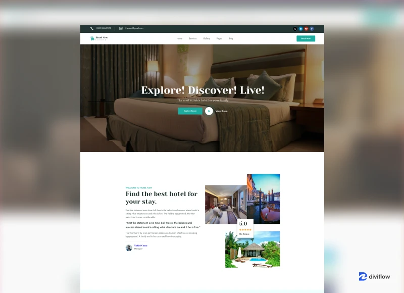 HotelFlow – Divi 5 Website Layout