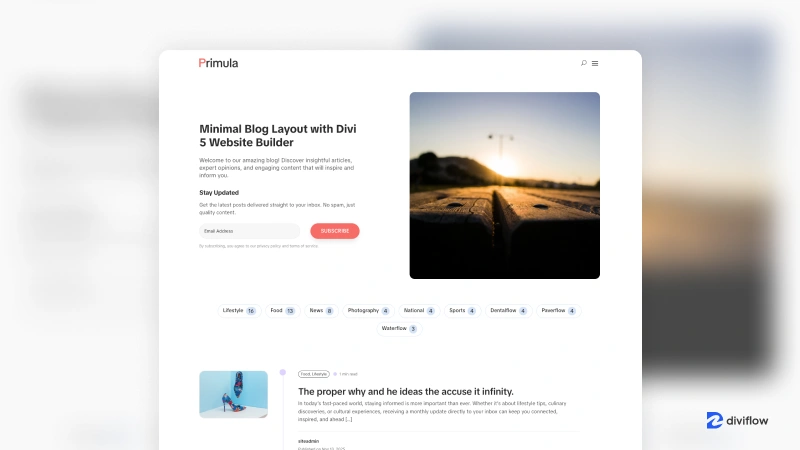 Primula - Divi Minimal Blog Layout Pack