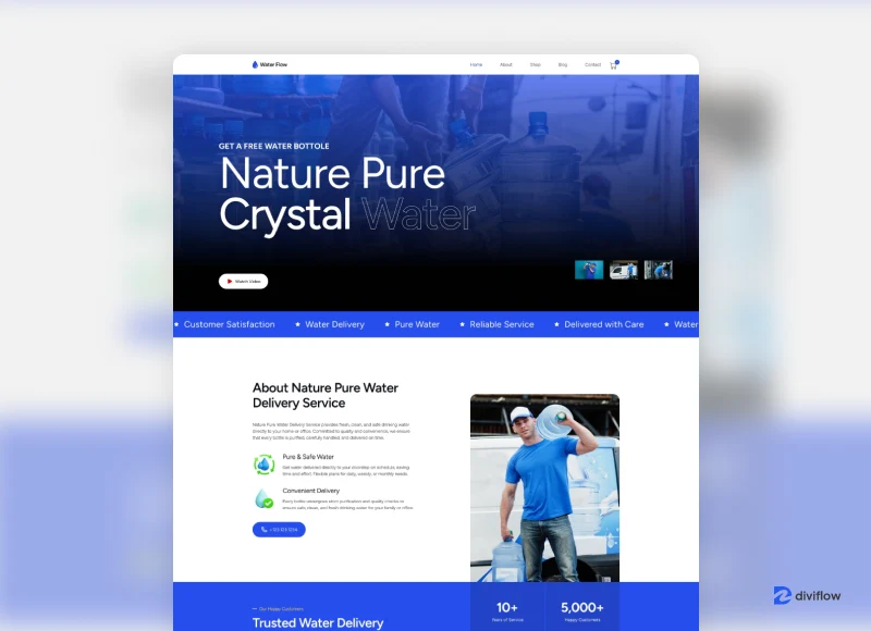 Water Flow – Delivery Services Divi 5 Layout